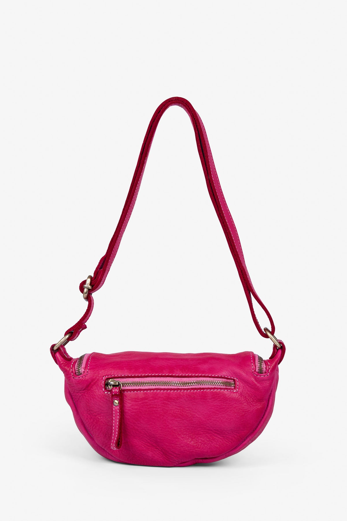 ROGNER „La Sofia“ – Kompakte Crossbody-Ledertasche – Pink