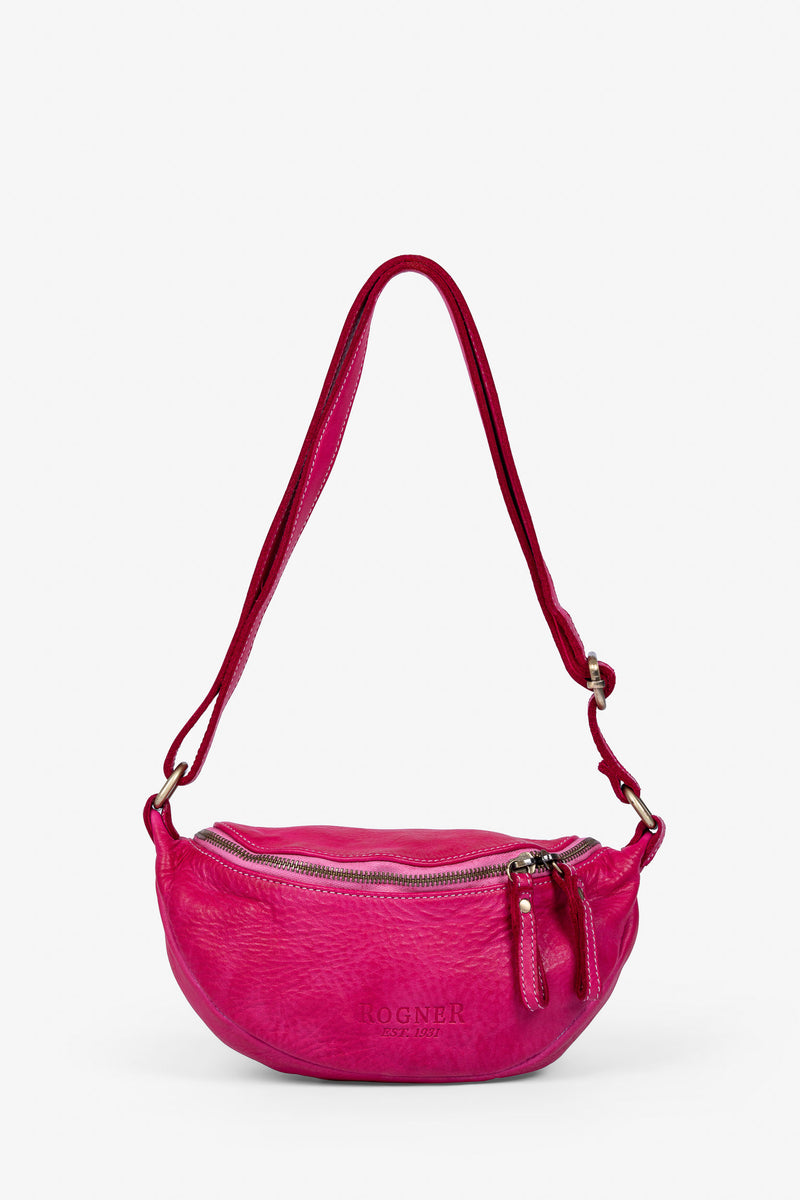 ROGNER „La Sofia“ – Kompakte Crossbody-Ledertasche – Pink