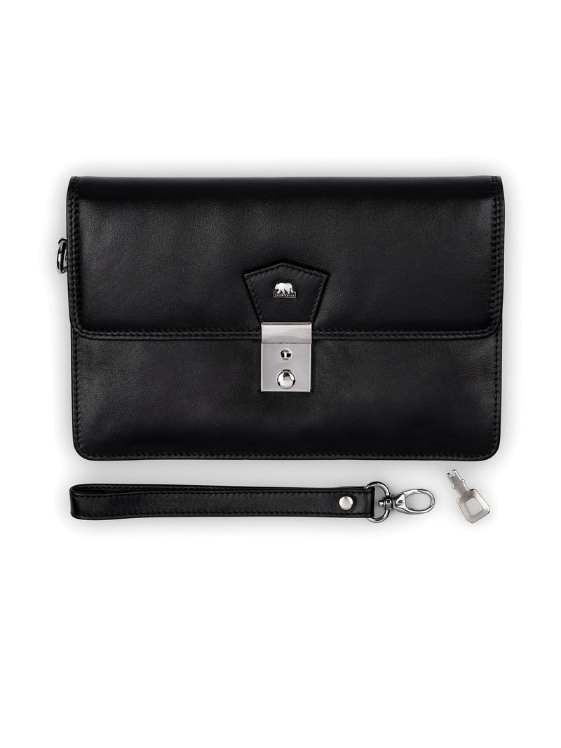 Brown Bear Kompakte Herrenhandtasche für den Alltag 225x150 – Schwarz