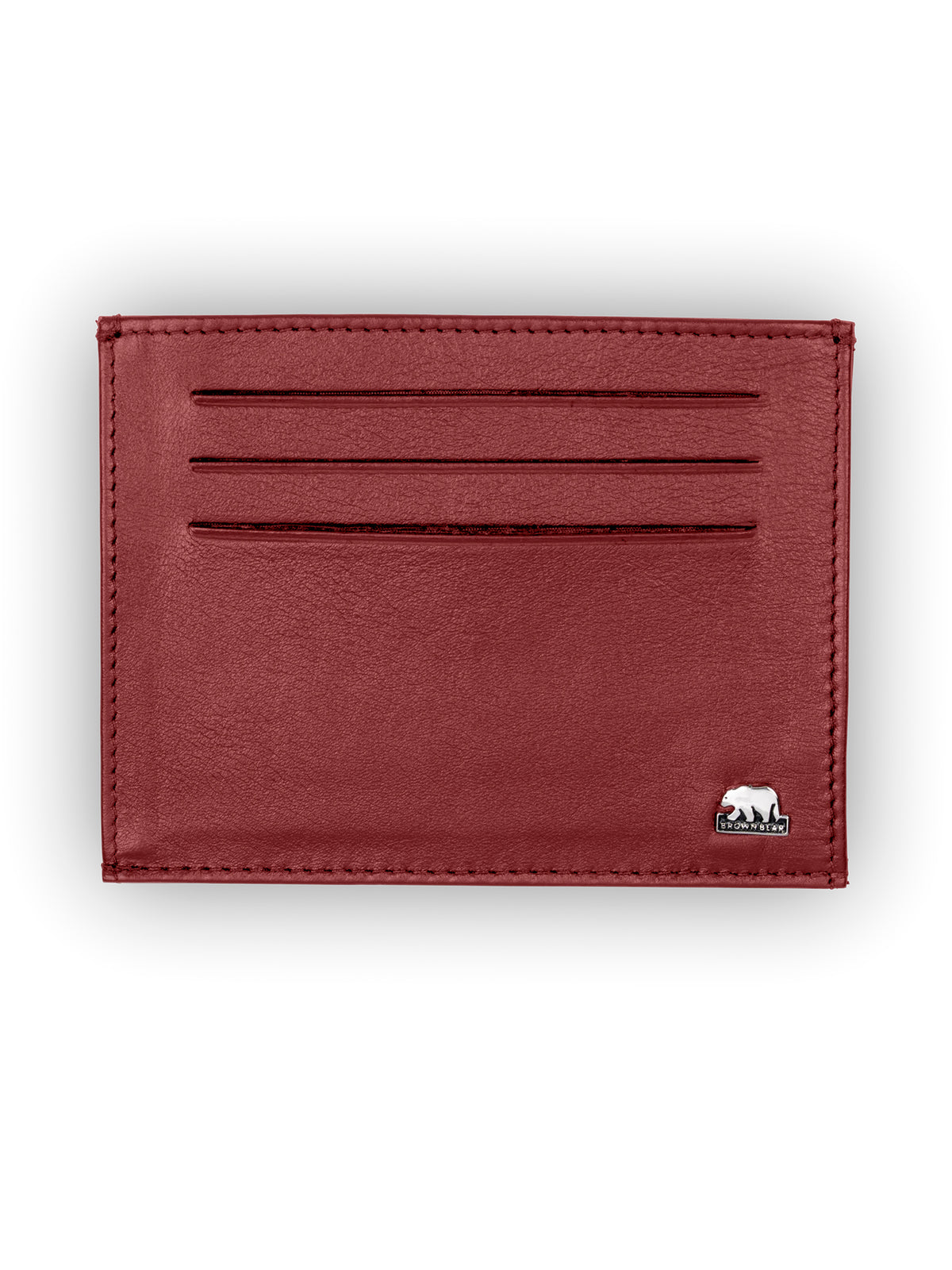 Brown Bear Schmales Kreditkartenetui aus Leder – Slim Wallet mit RFID-Schutz – Rot