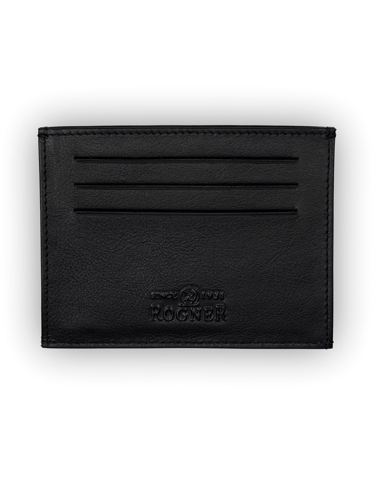 Brown Bear Schmales Kreditkartenetui aus Leder – Slim Wallet mit RFID-Schutz – Schwarz