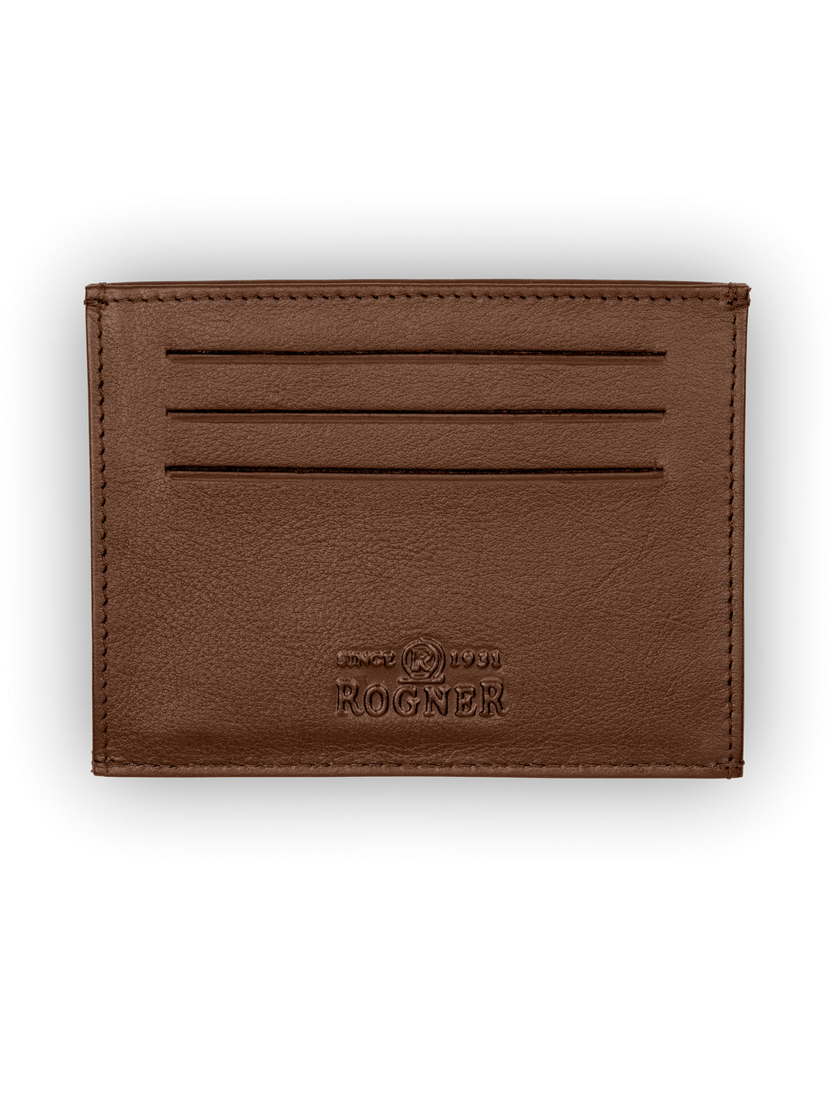 Brown Bear Schmales Kreditkartenetui aus Leder – Slim Wallet mit RFID-Schutz – Cognac