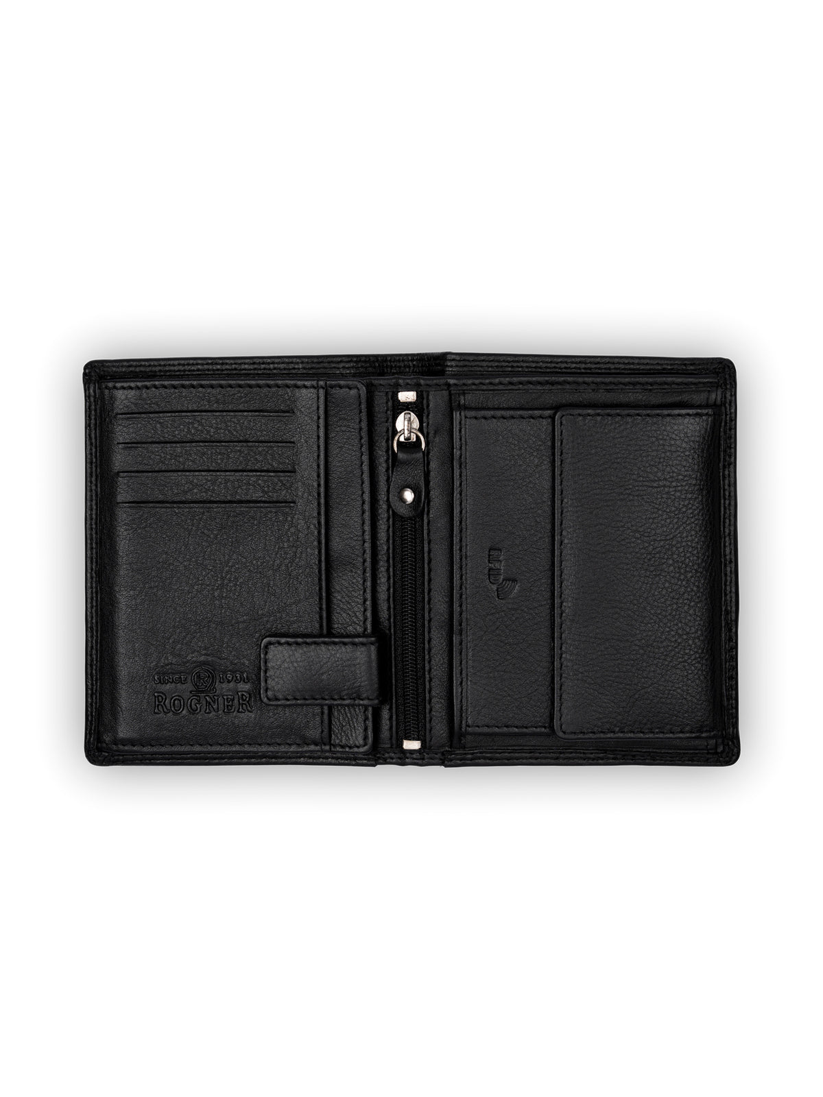 Brown Bear Premium Leder Geldbörse Hochgestellt – Schwarz