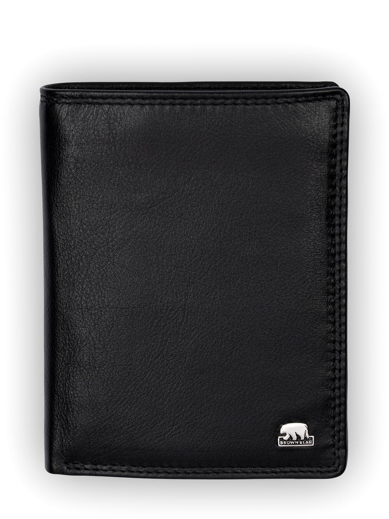 Brown Bear Soft-Nappa Hochformatbörse – Schwarz