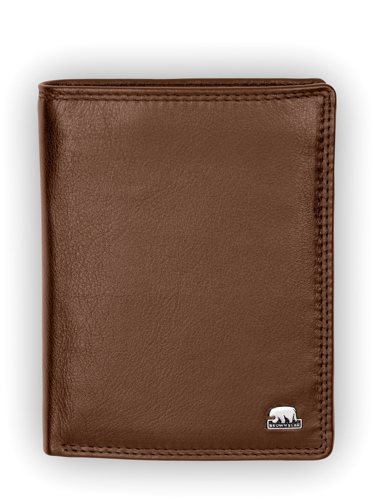 Brown Bear Soft-Nappa Hochformatbörse – Cognac