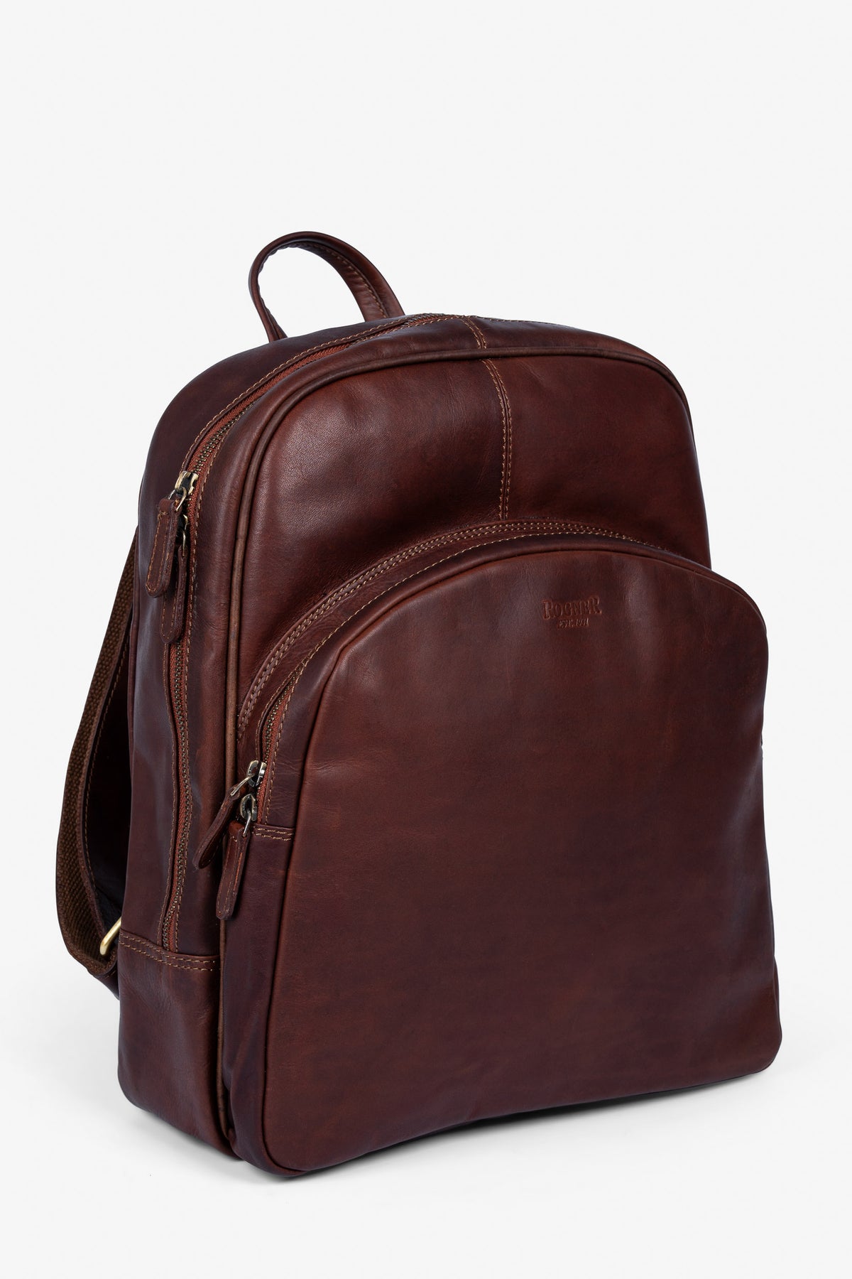 ROGNER - Business & Travel Rucksack – OIL PULL Rindsleder – Dunkelbraun