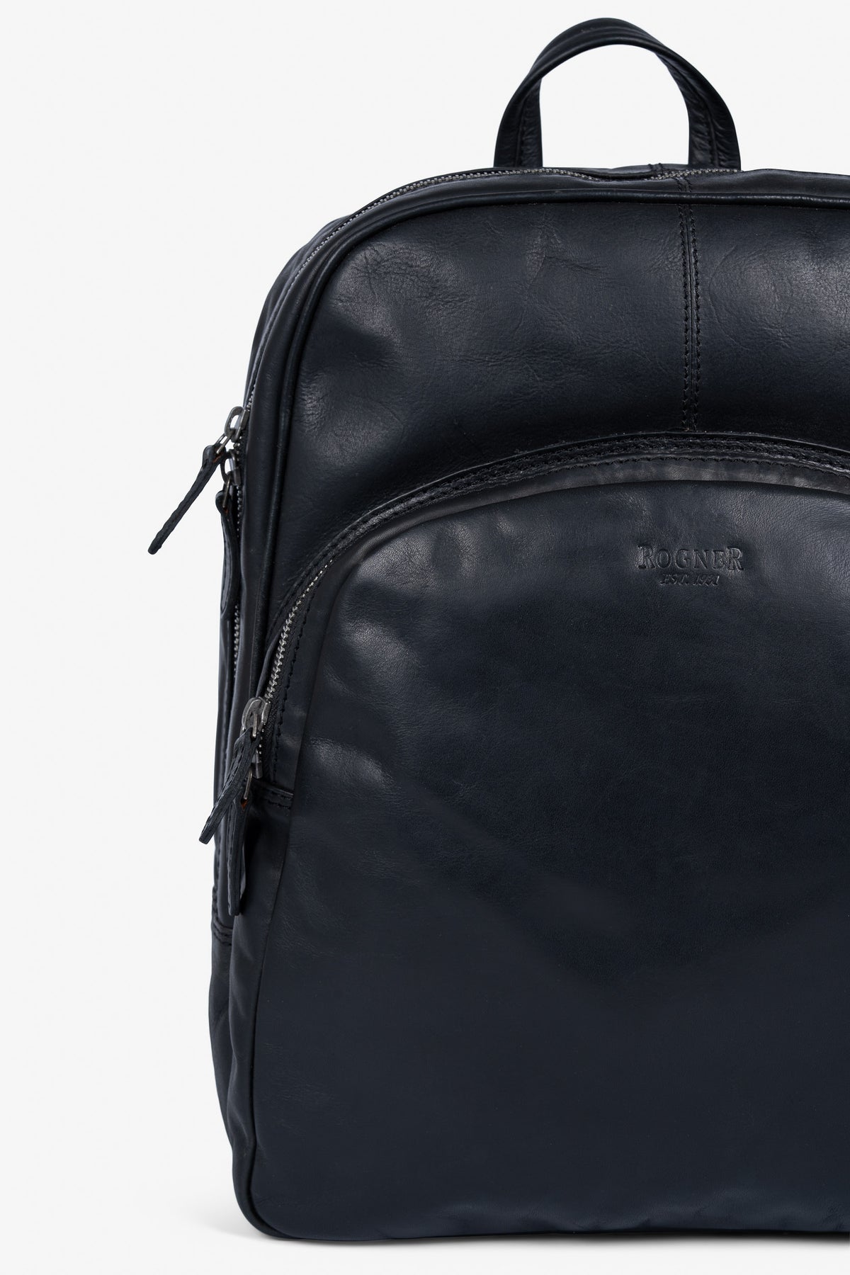 ROGNER - Business & Travel Rucksack – OIL PULL Rindsleder – Schwarz