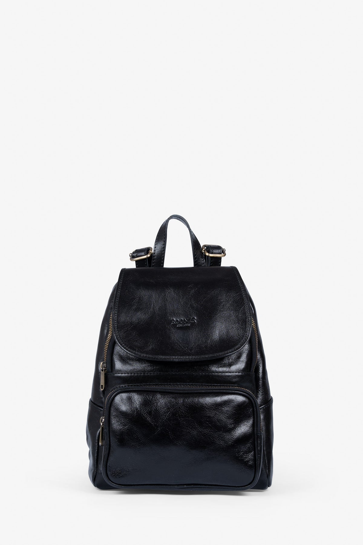 ROGNER - Damenrucksack aus italienischem Leder – Eleganter Alltagsrucksack – Schwarz