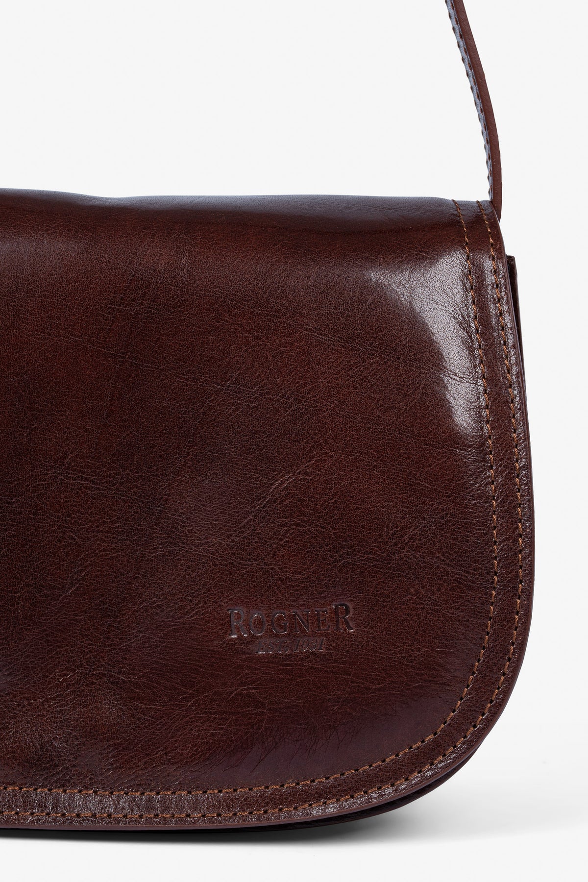 Rogner Damentasche aus italienischem Leder – Elegante Umhängetasche – Dunkelbraun