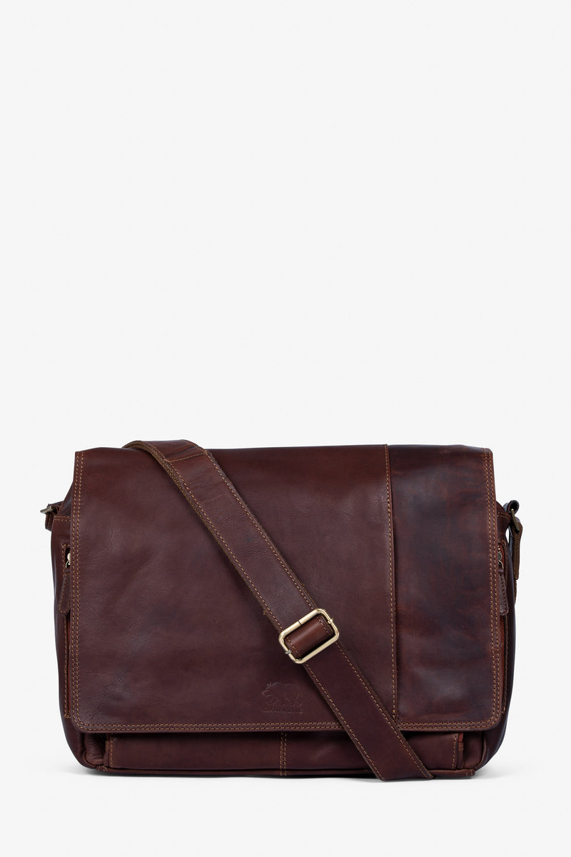 Brown Bear Business Laptoptasche aus OIL UP Rindsleder – Dunkelbraun