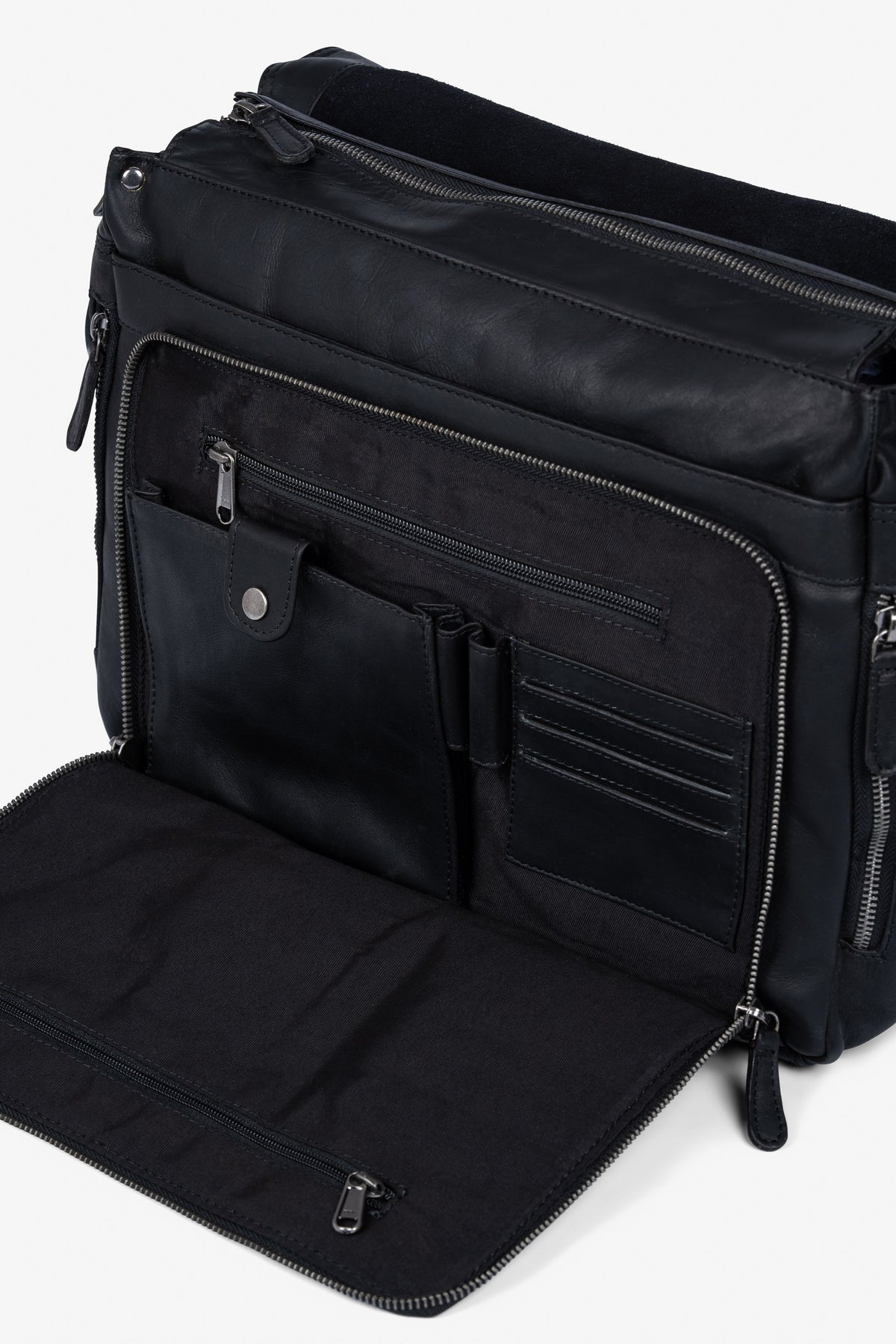 Brown Bear Business Laptoptasche aus OIL UP Rindsleder – Schwarz