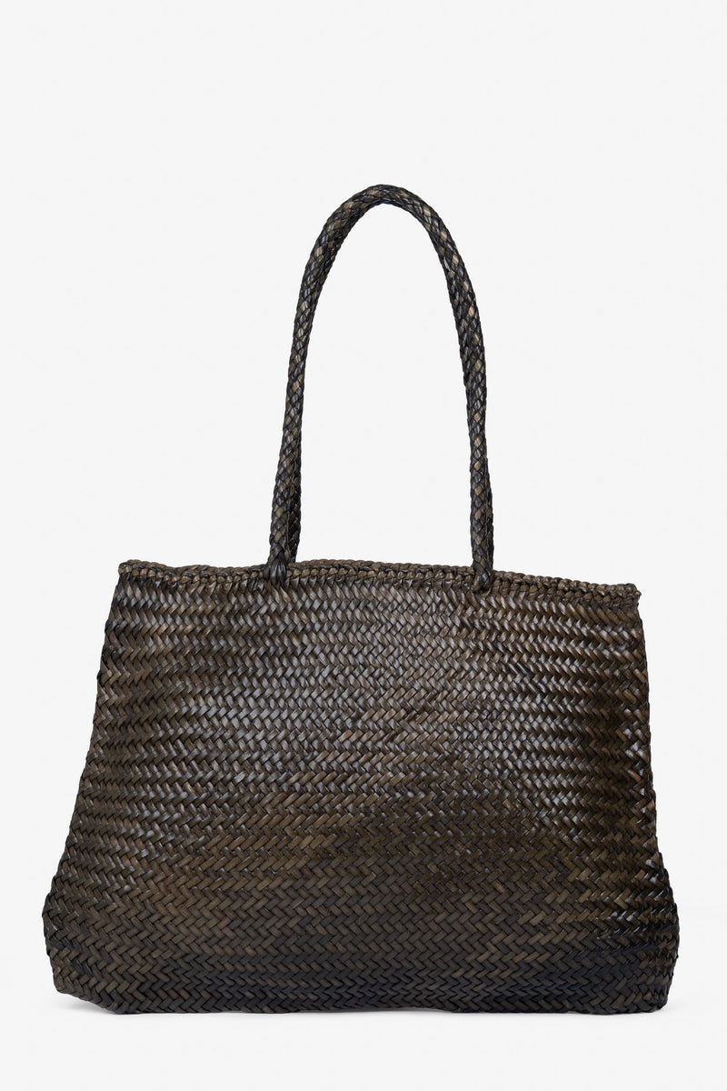 ROGNER „La Sofia“ – Geflochtene Ledertasche mit Innentasche – Grün