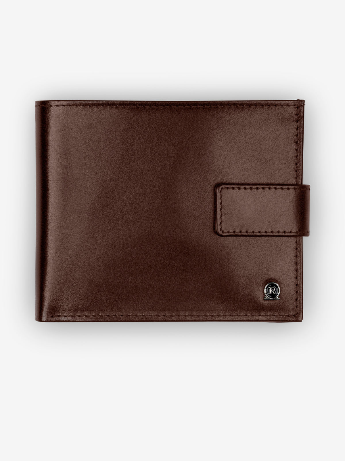 ROGNER Elegante Herrenbörse mit seitlichem Verschluss – Cognac