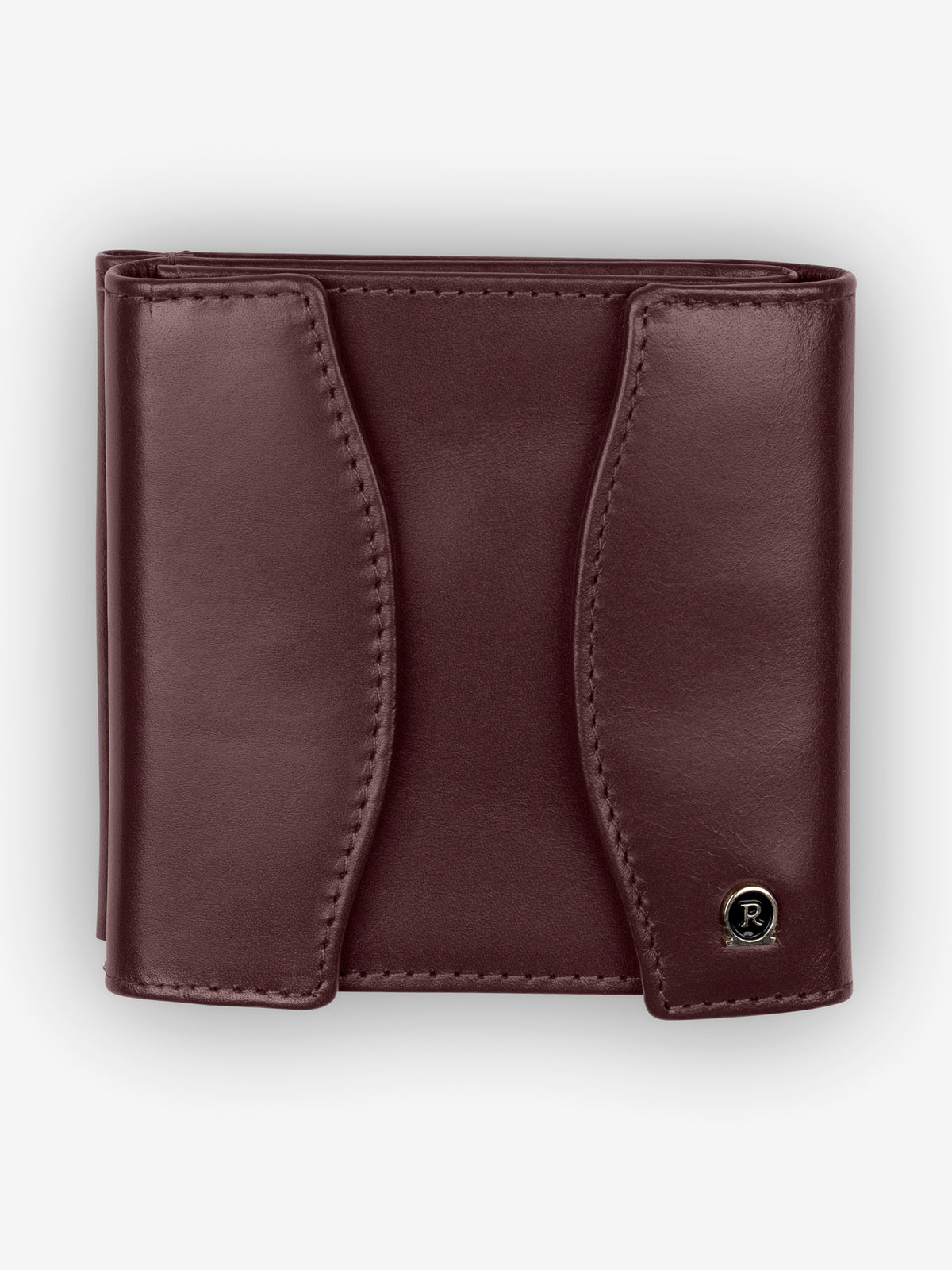 ROGNER Echtleder Börse mit Geldspange und Münzfach – Bordeaux