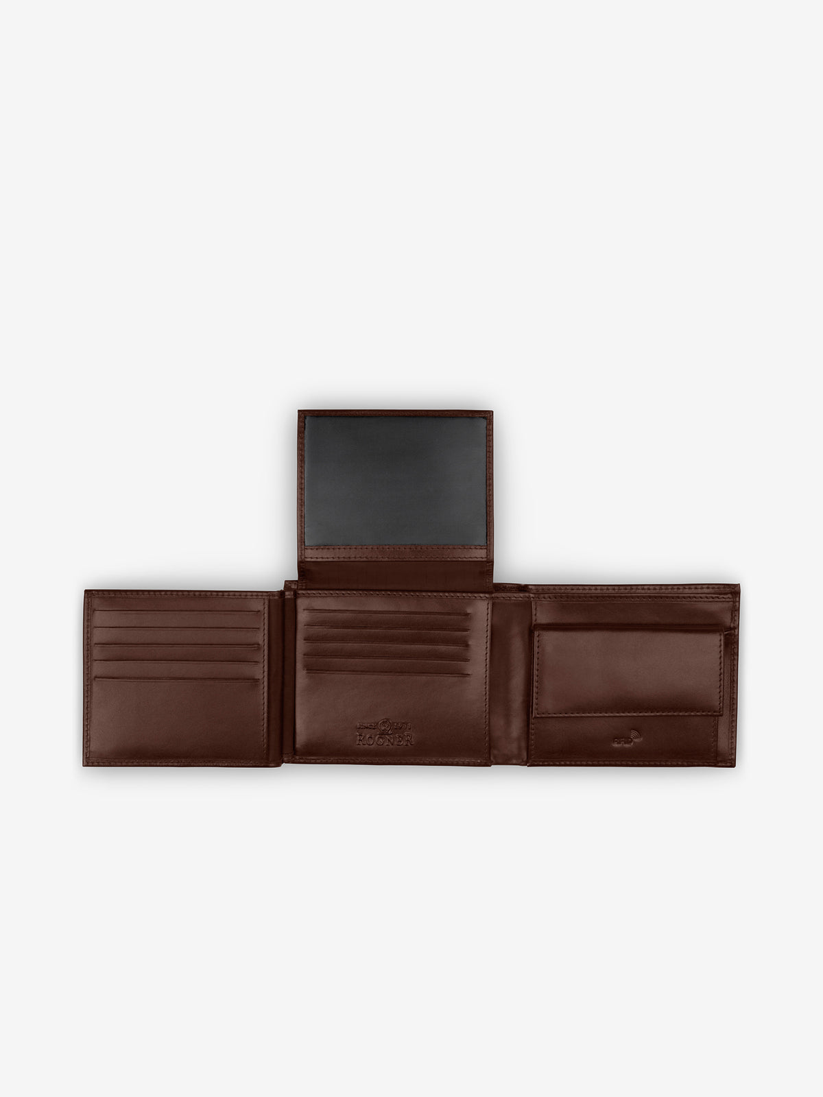 ROGNER Imposante Herrenbörse | 16 Kartenfächer – Cognac