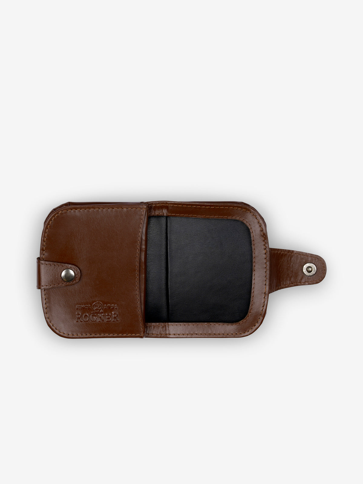 ROGNER Kleine Hufeisenbörse aus VT-Leder mit RFID (Gigerl) – Cognac