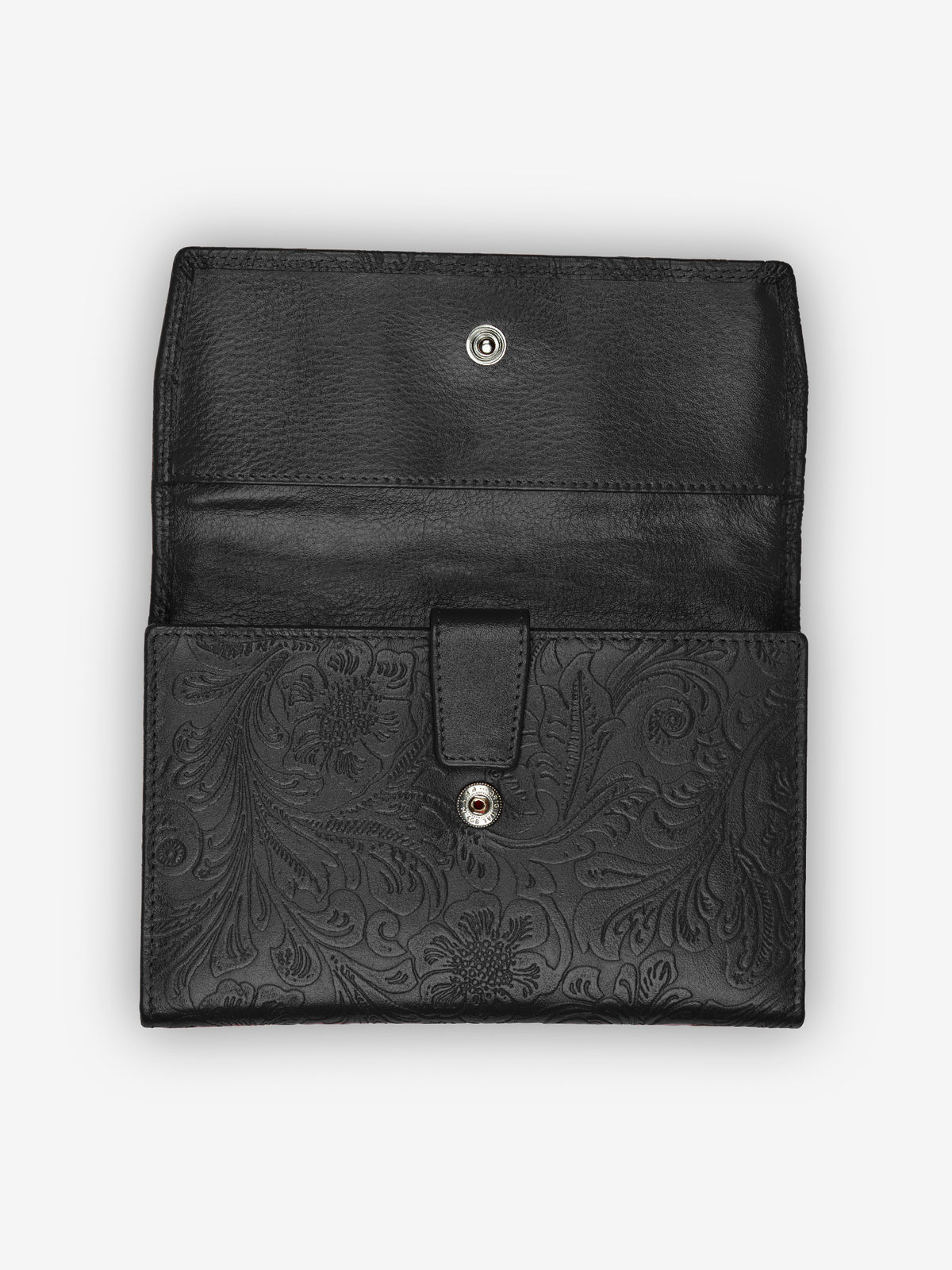 Rogner Große Damenbörse – Flower Print – Schwarz
