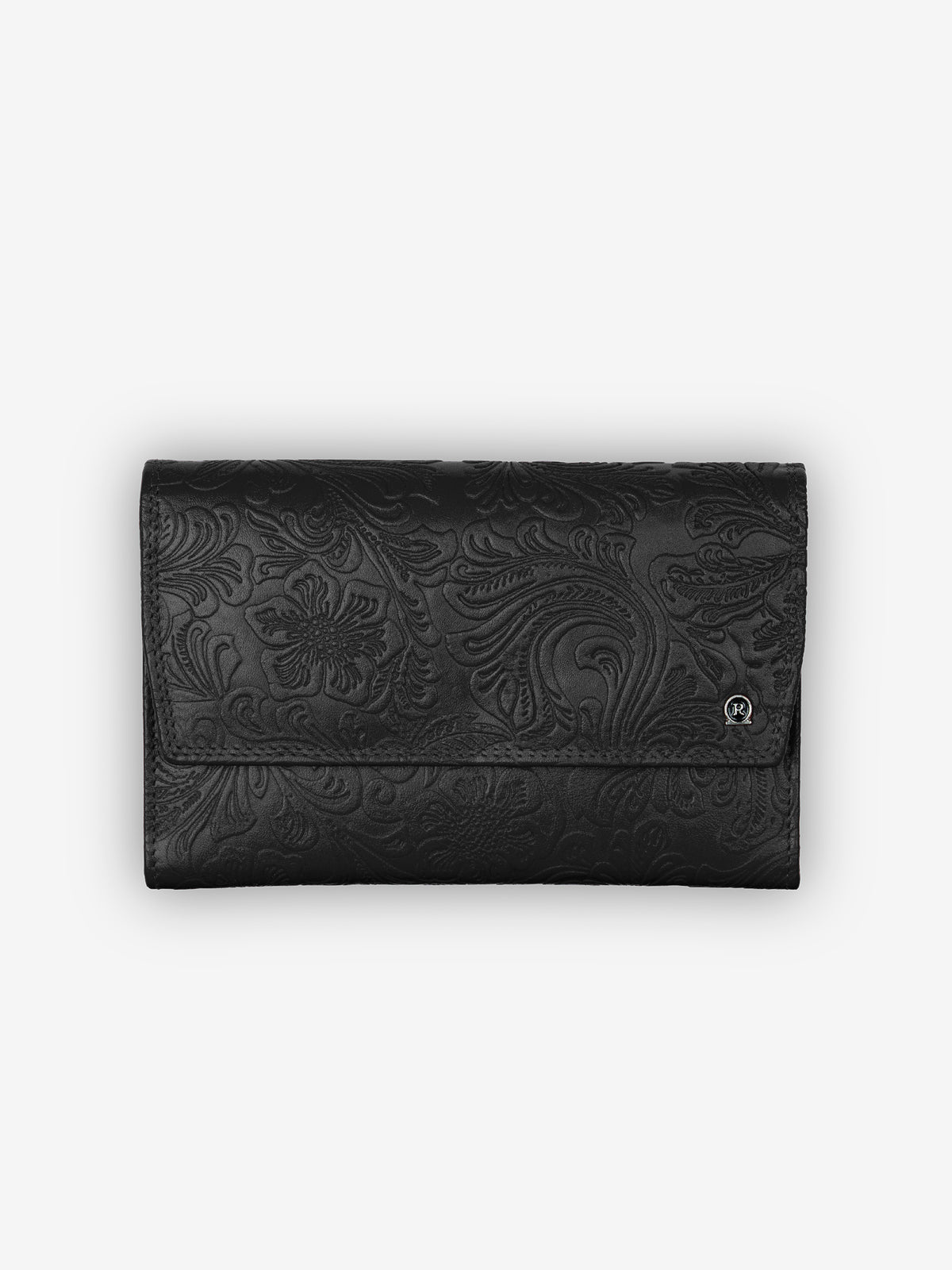 Rogner Große Damenbörse – Flower Print – Schwarz