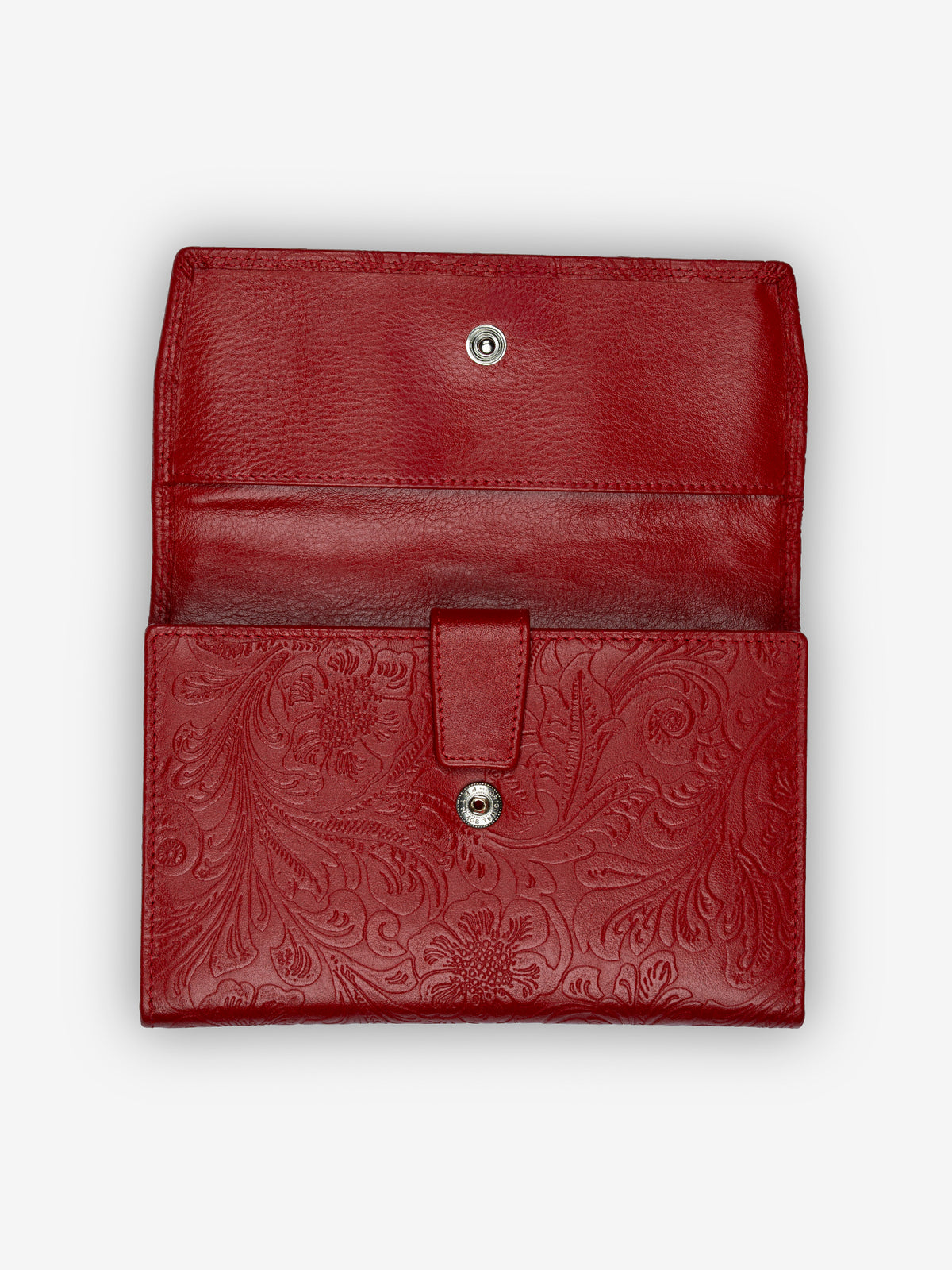 Rogner Große Damenbörse – Flower Print – Rot