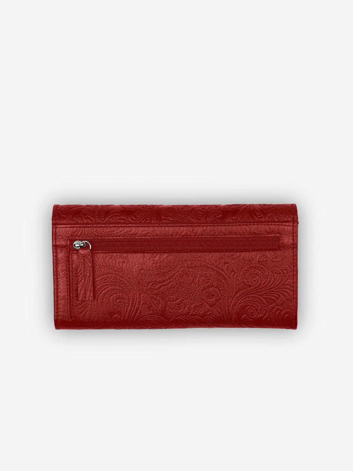 ROGNER Große Damenbörse mit 18 Kartenfächern - Flower Print – Rot