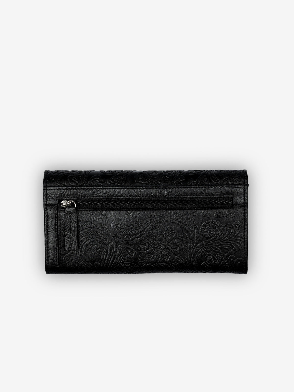 ROGNER Große Damenbörse mit 18 Kartenfächern - Flower Print – Schwarz