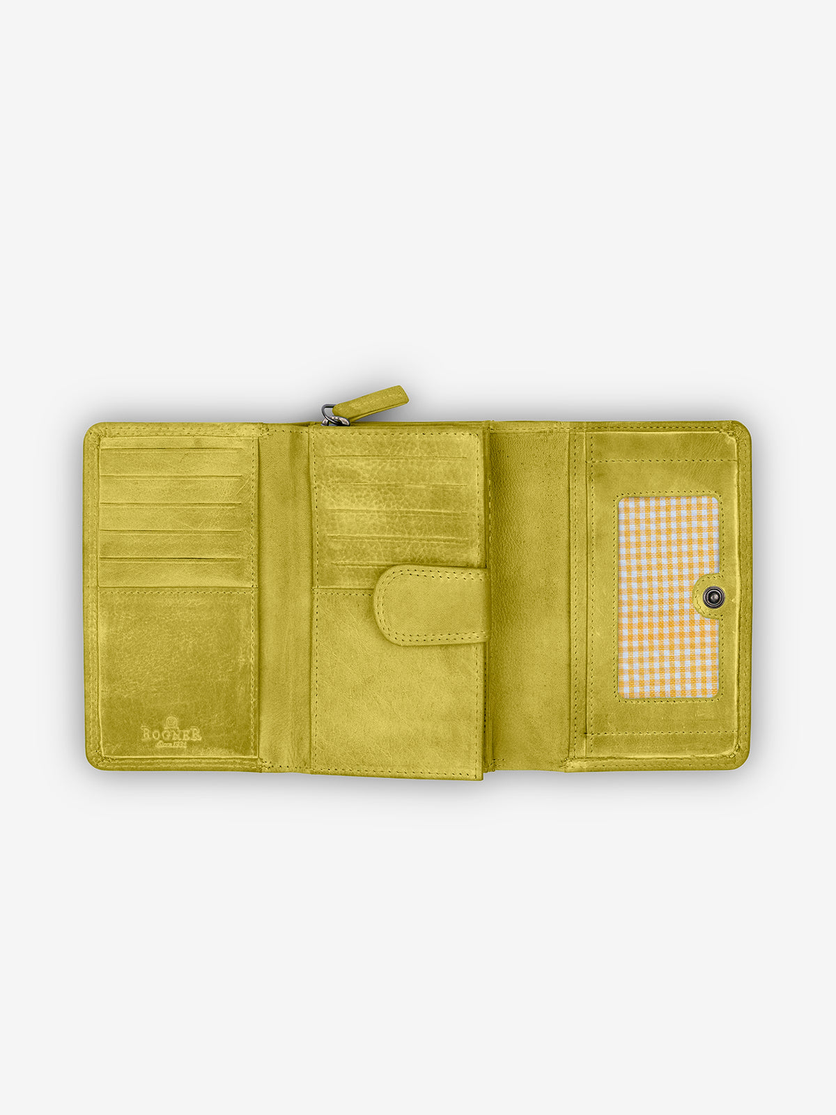 ROGNER „Washed Series“ – Damen Lederbörse – Gelb