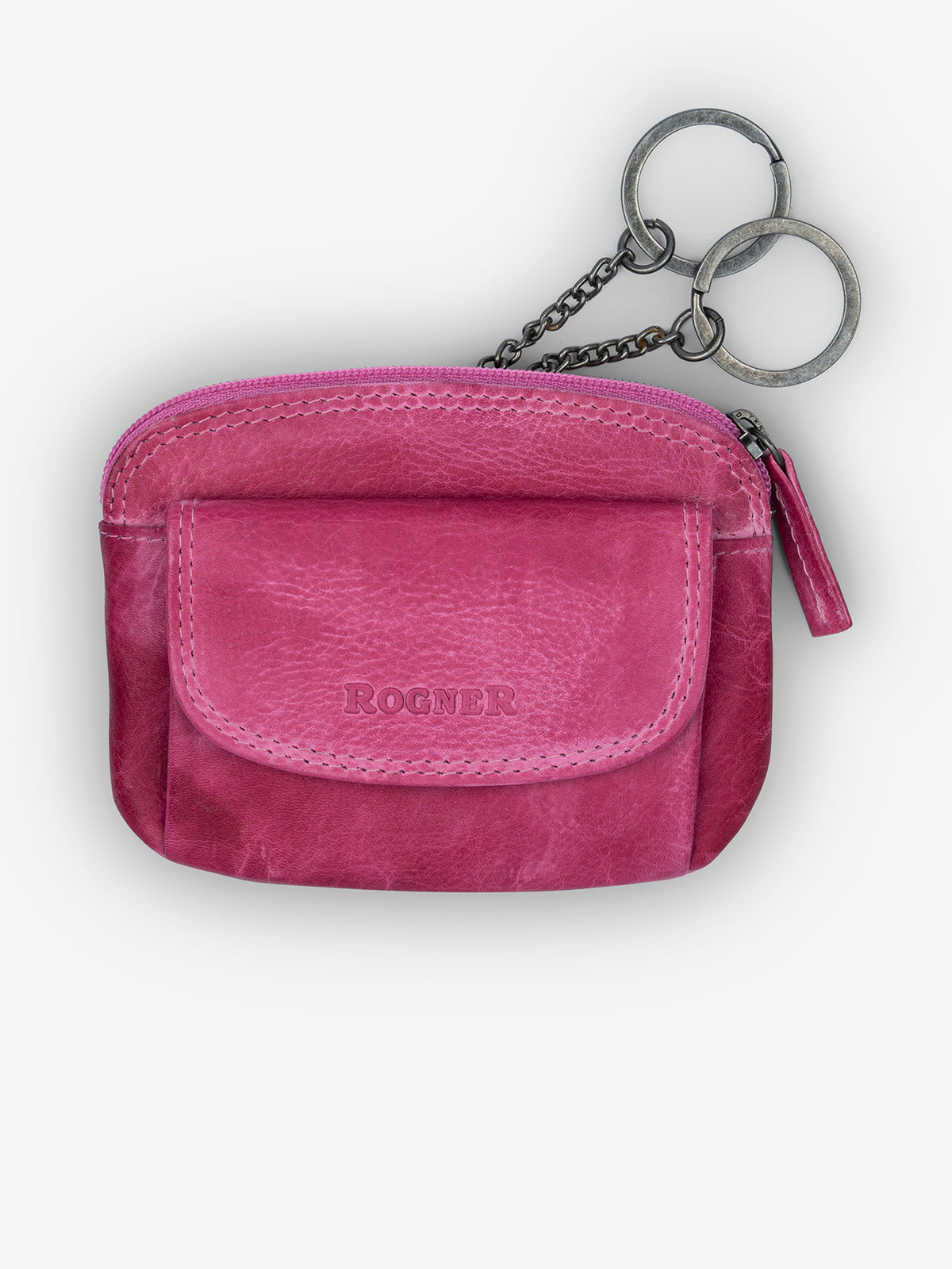 ROGNER Schlüsseltasche – kompaktes Lederetui – Pink