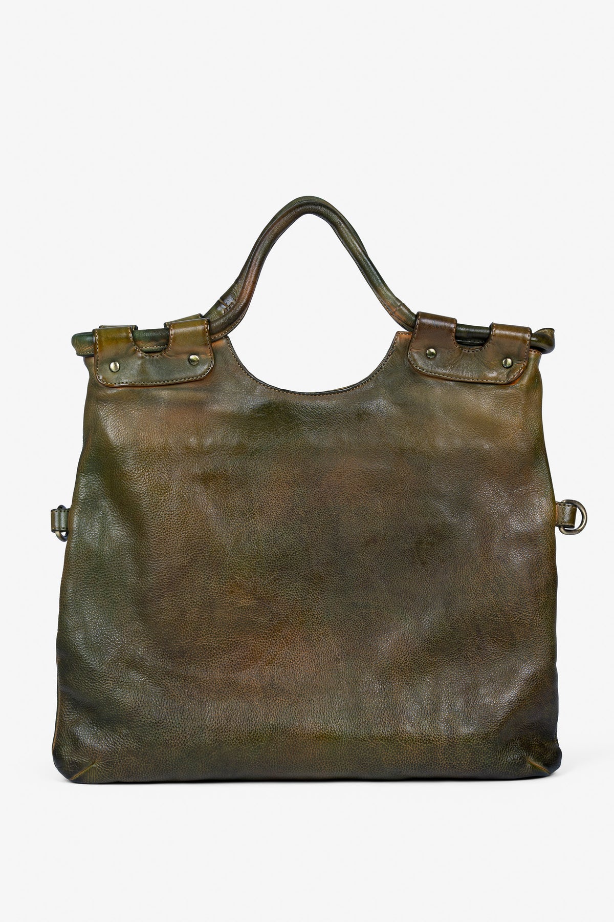 „La Sofia“ – Premium Ledertasche| Faltbare Shopper- & Schultertasche – Grün