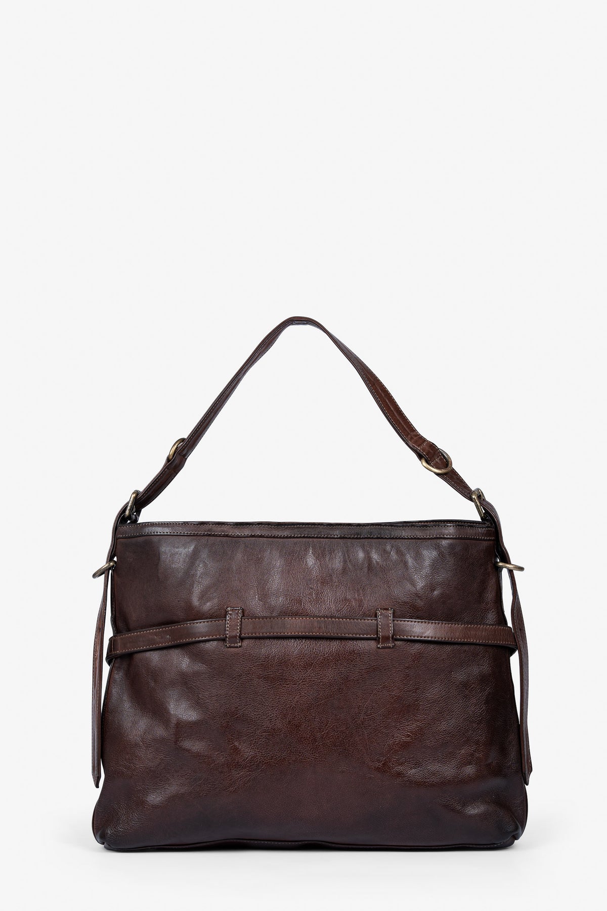 ROGNER “La Sofia” – Elegante Schultertasche aus Kalbsleder – Dunkelbraun