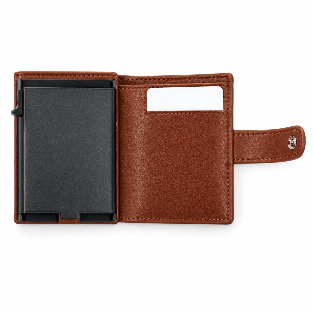 ROGNER ClickWallet in Braun – Innenansicht mit Kartenfächern
