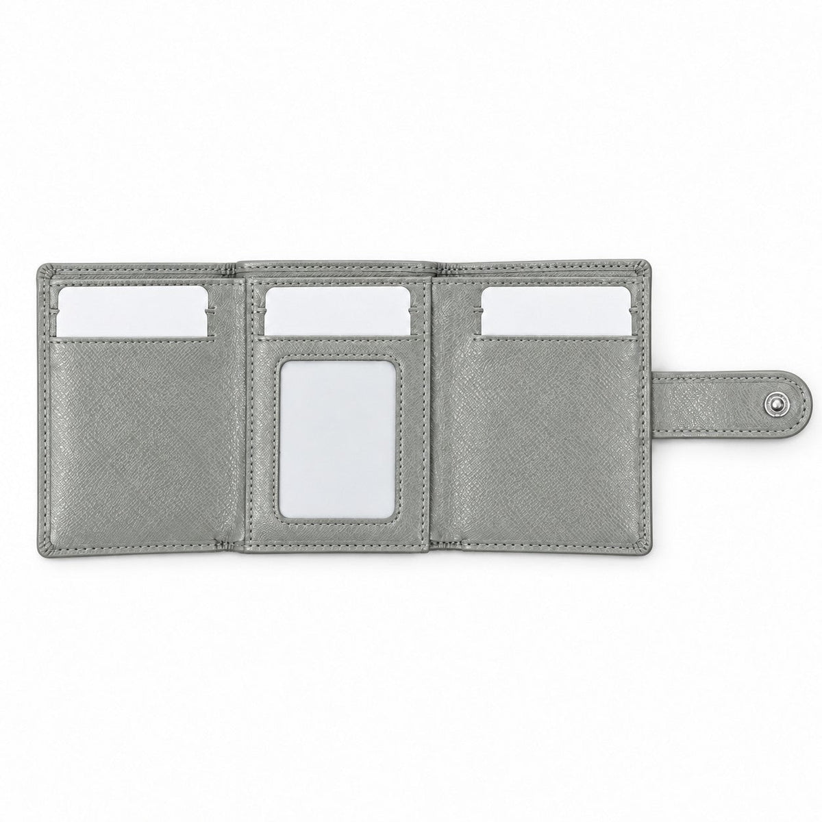 ROGNER ClickWallet in Grau Saffiano – aufgeklappt