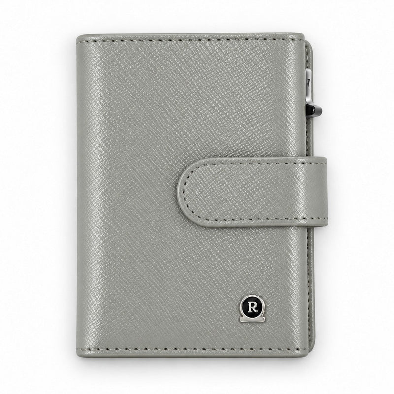 ROGNER ClickWallet in Grau Saffiano – von vorne