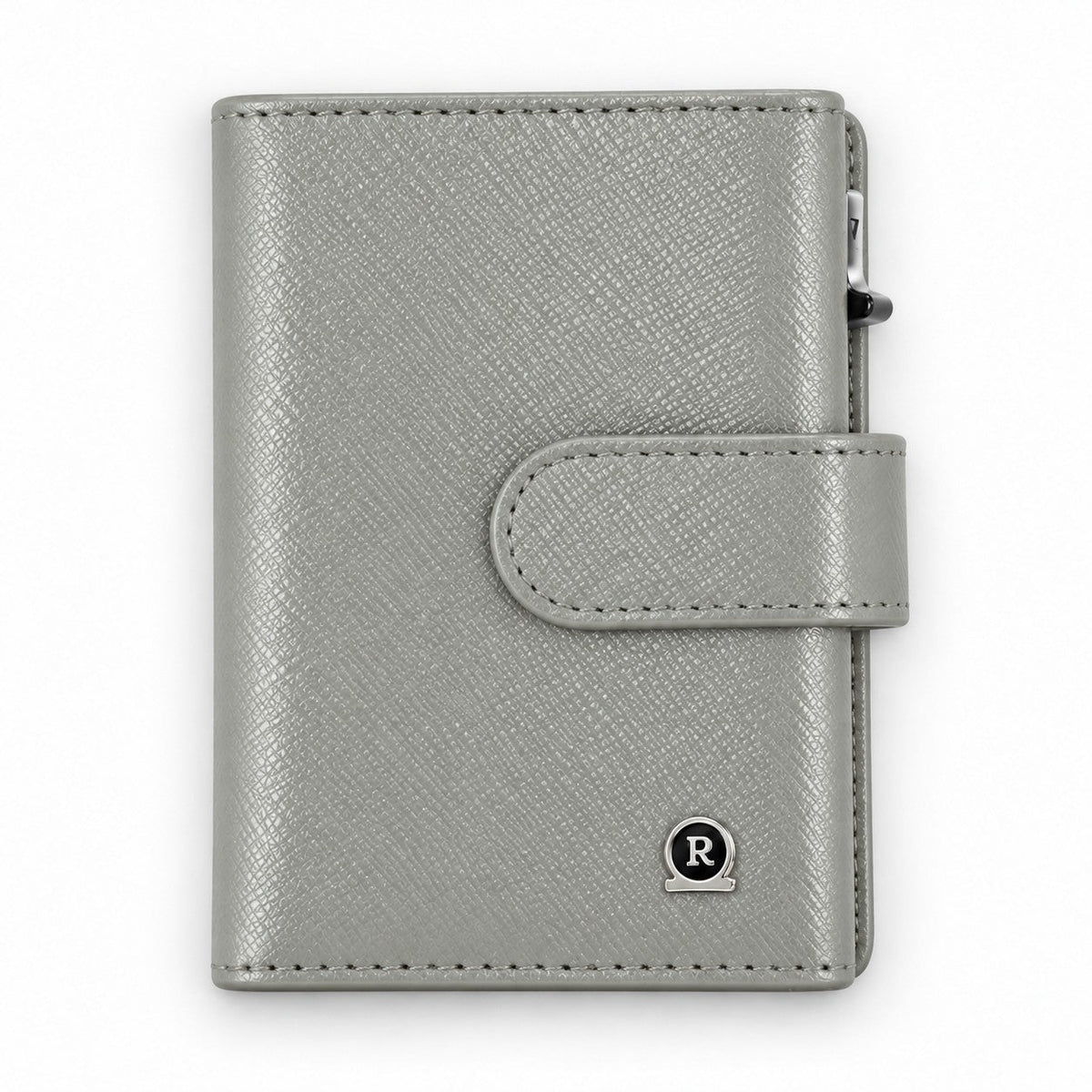 ROGNER ClickWallet in Grau Saffiano – von vorne