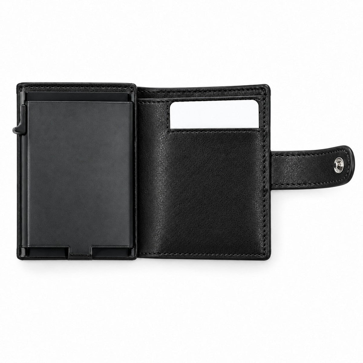 ROGNER ClickWallet in Schwarz – Innenansicht mit Kartenfächern