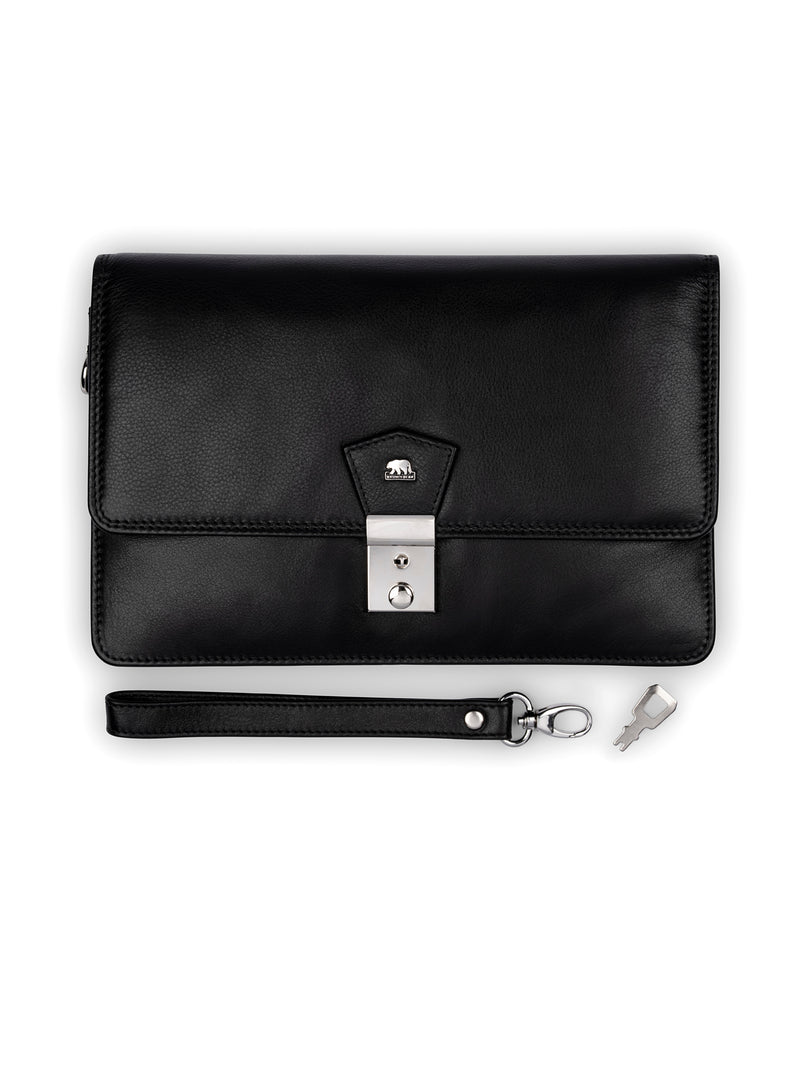 Brown Bear Exklusive Herrenhandtasche 240x160 – Schwarz