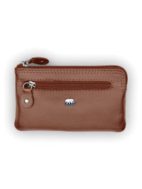 Brown Bear Leder-Schlüsseltasche mit 2 Schlüsselringen – Cognac