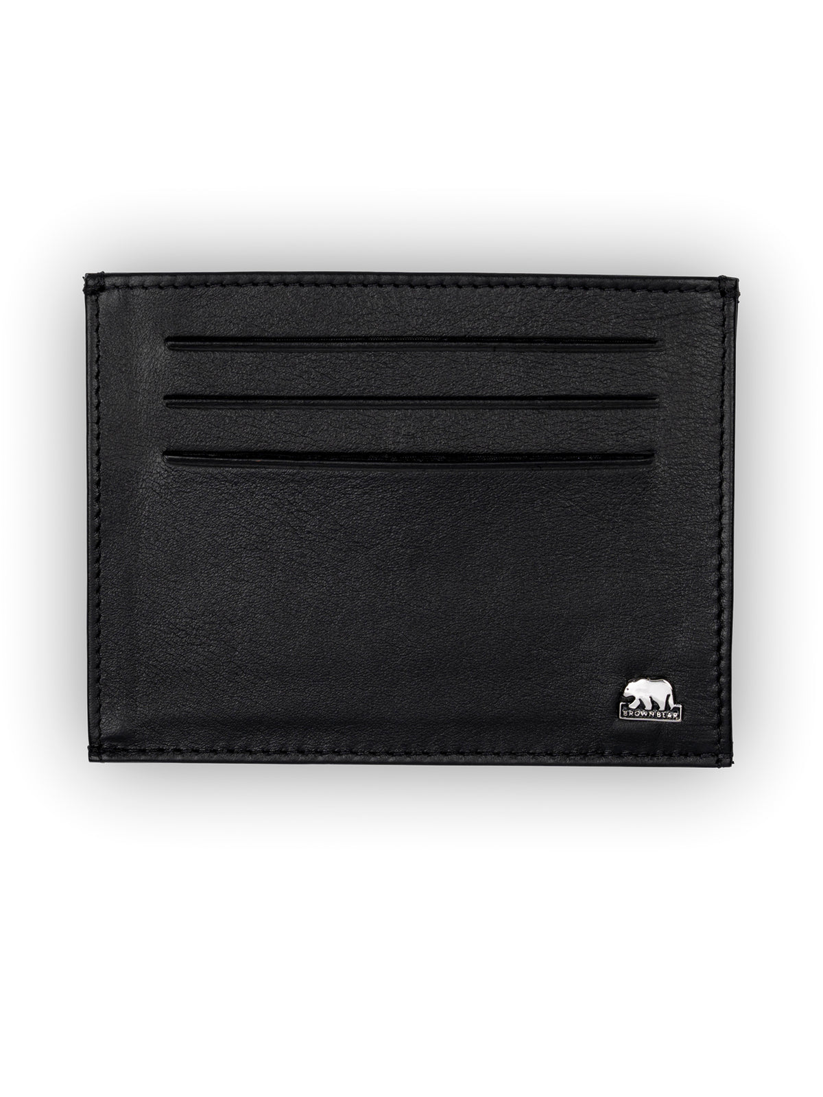 Brown Bear Schmales Kreditkartenetui aus Leder – Slim Wallet mit RFID-Schutz – Schwarz