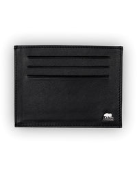 Brown Bear Schmales Kreditkartenetui aus Leder – Slim Wallet mit RFID-Schutz – Schwarz