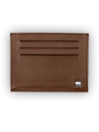 Brown Bear Schmales Kreditkartenetui aus Leder – Slim Wallet mit RFID-Schutz – Cognac