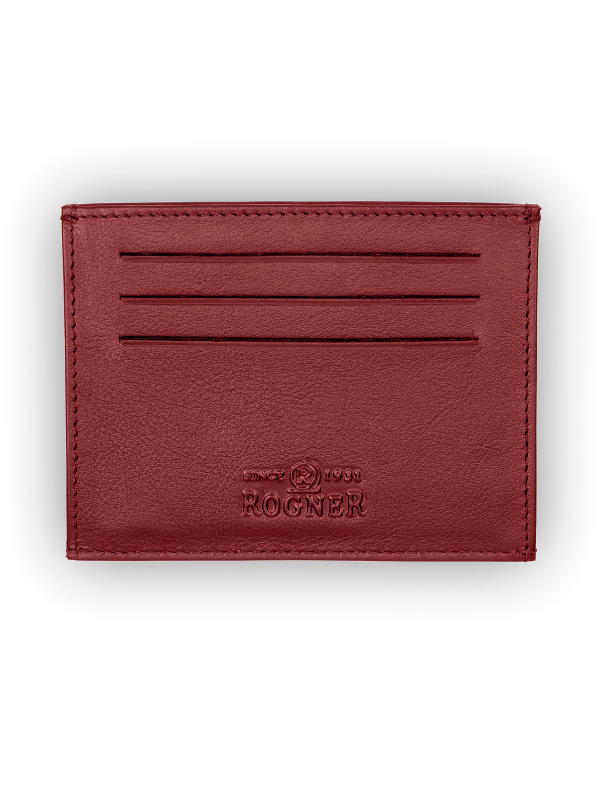 Brown Bear Schmales Kreditkartenetui aus Leder – Slim Wallet mit RFID-Schutz – Rot
