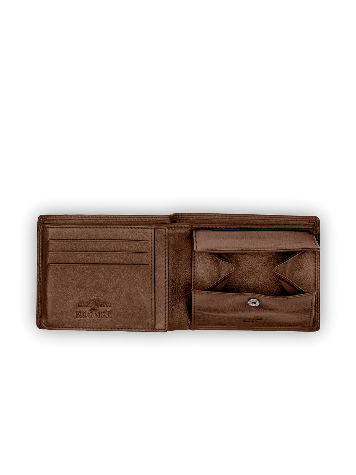 Brown Bear Elegante Herrenbörse – Großes Münzfach ( Wiener Schachtel) – Cognac