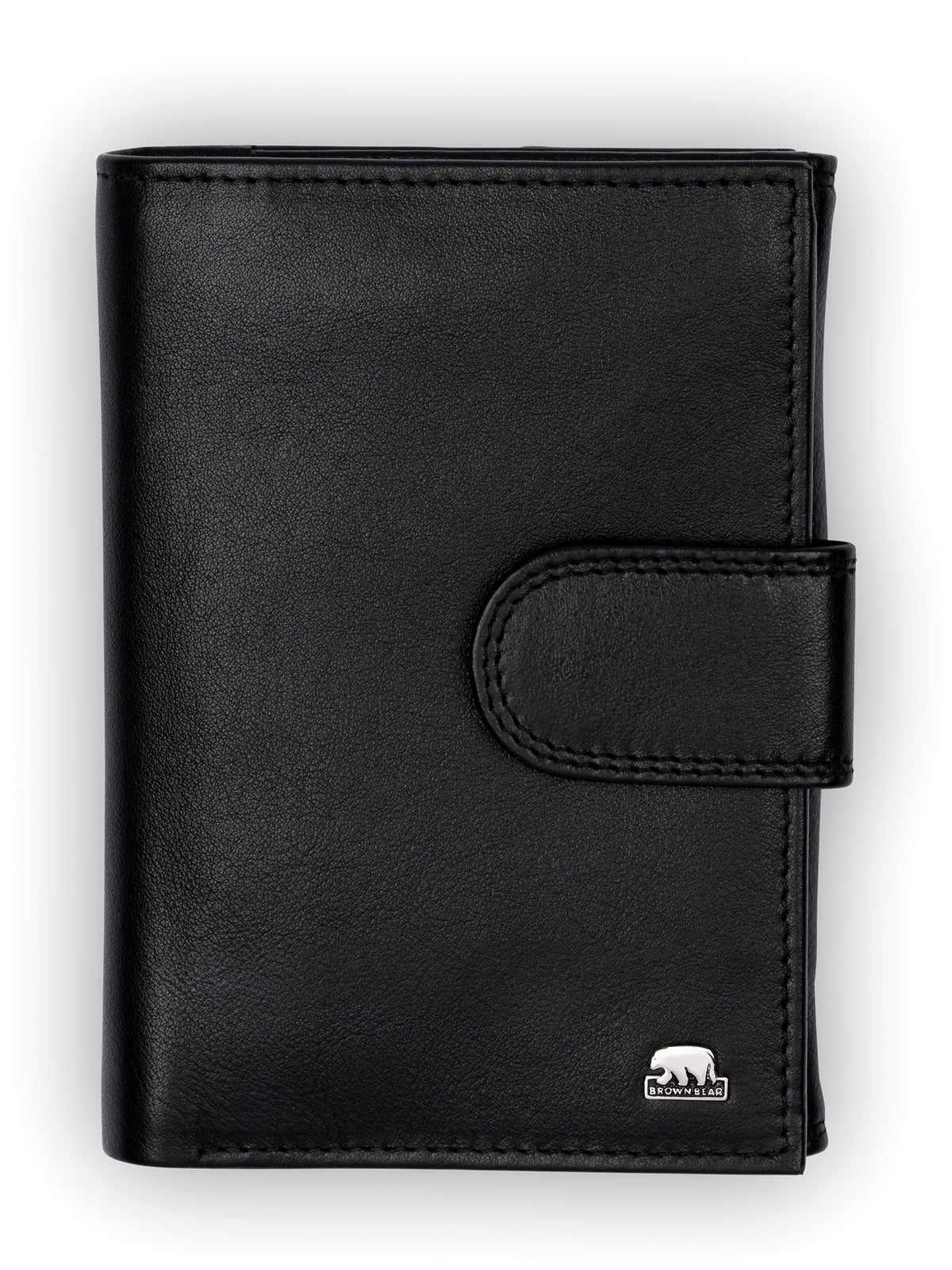 Brown Bear Großes Damenportemonnaie Hochformat – Schwarz