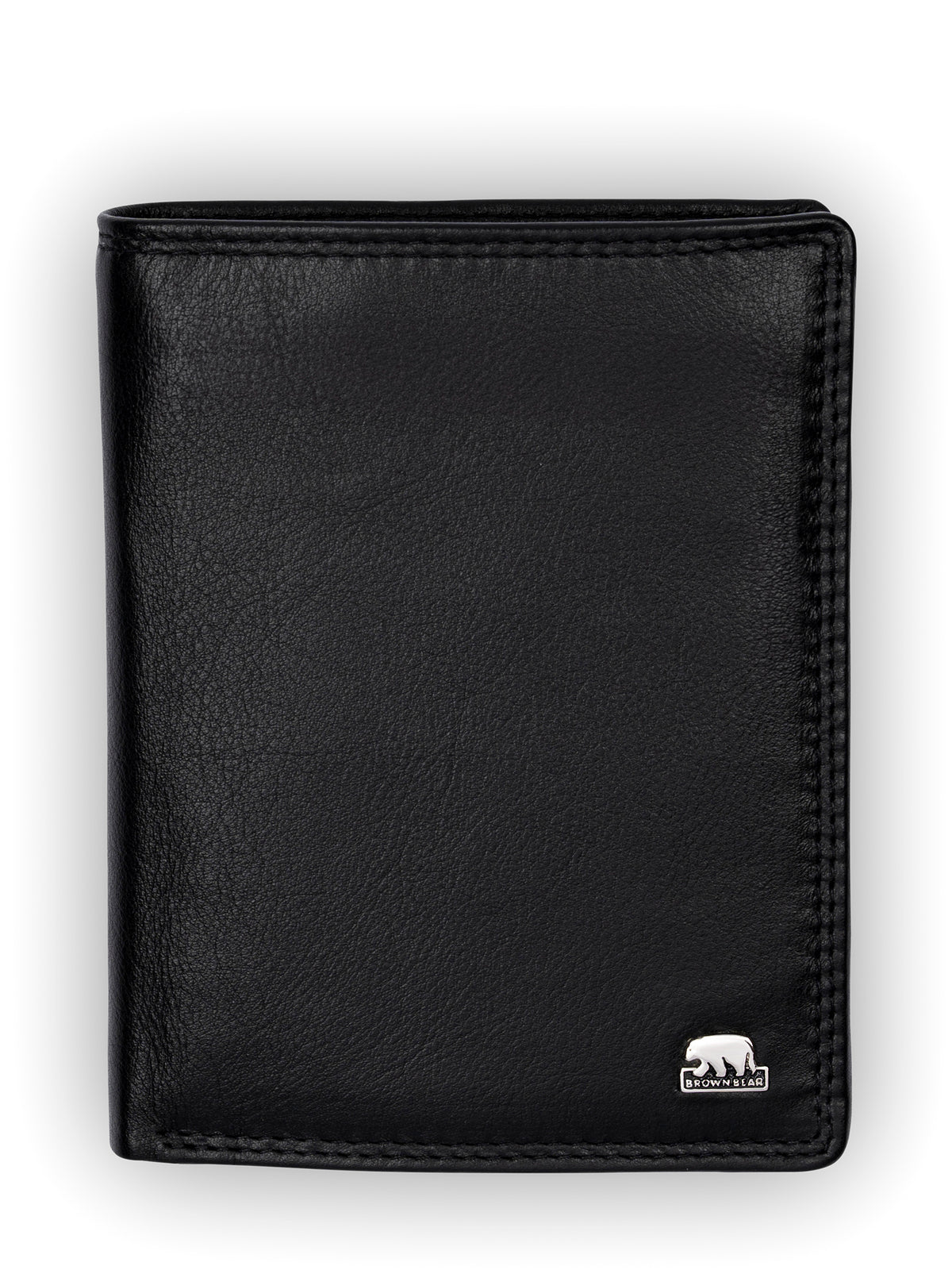 Brown Bear Soft-Nappa Hochformatbörse – Schwarz