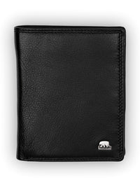 Brown Bear Premium Leder Geldbörse Hochgestellt – Schwarz