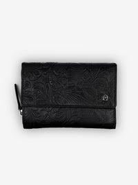 ROGNER Damen Portemonnaie - Flower Print – Schwarz