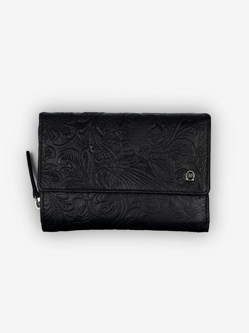 ROGNER Damen Portemonnaie - Flower Print – Schwarz