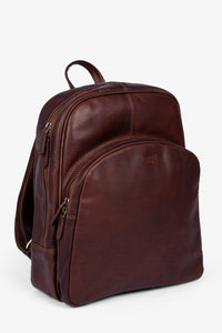 ROGNER - Business & Travel Rucksack – OIL PULL Rindsleder – Dunkelbraun