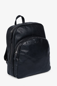 ROGNER - Business & Travel Rucksack – OIL PULL Rindsleder – Schwarz