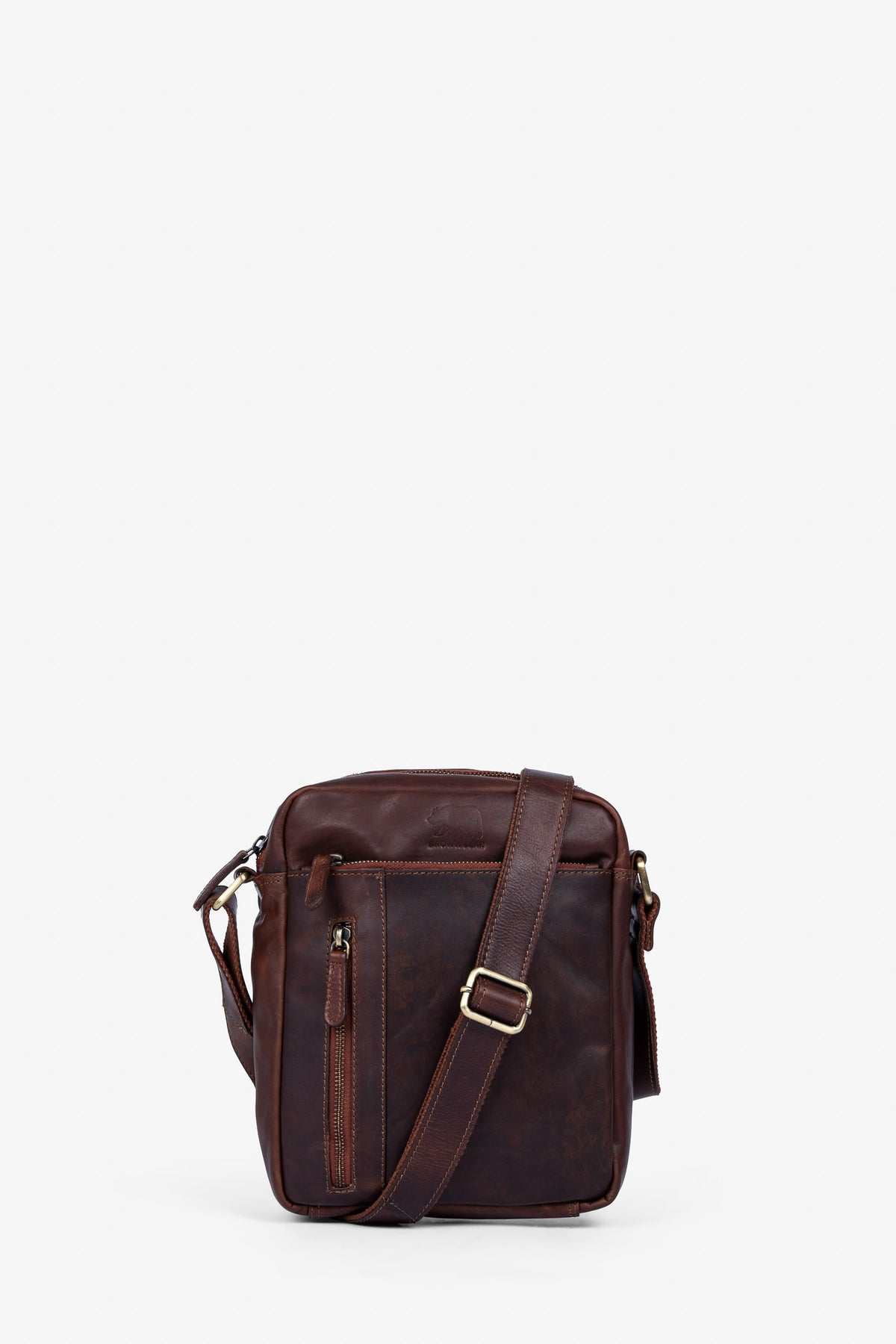 Brown Bear Umhängetasche aus OIL PULL Rindsleder – Unisex Ledertasche – Dunkelbraun