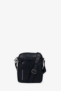 Brown Bear Umhängetasche aus OIL PULL Rindsleder – Unisex Ledertasche – Schwarz